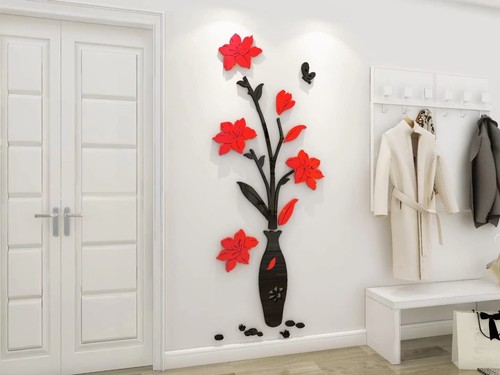 Adesivo parete fiore e - parete,